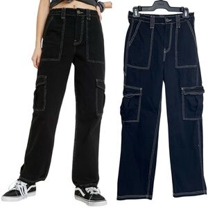 BDG Urban Outfitters Skate Jean - Black Denim - Cargo Pockets Size 26